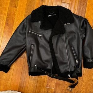 Zara Double Faced Faux Leather Jacket